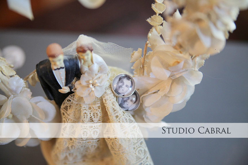 Vintage Cake Topper with Cufflinks