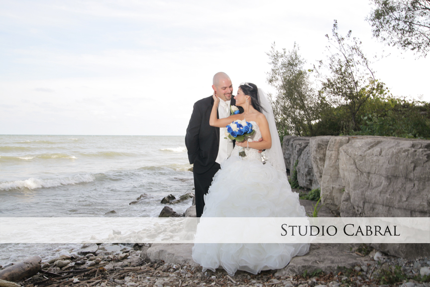 Bride and Groom on Lakeshore